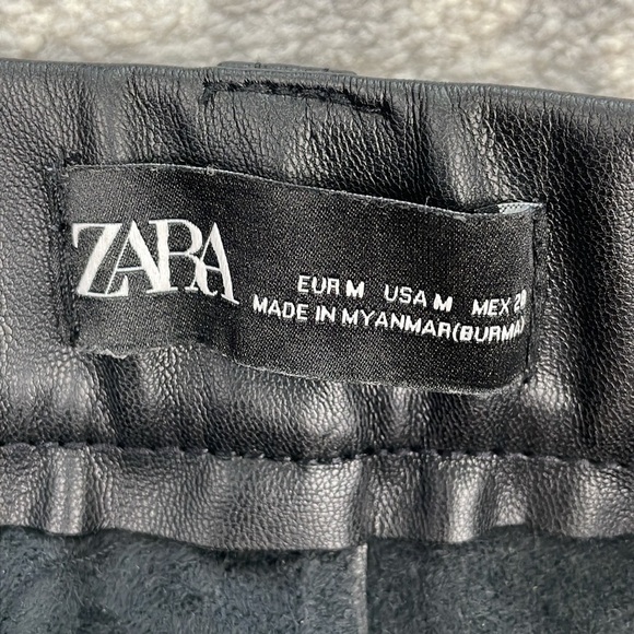 Zara Vegan Faux Leather High Rise Pants Skinny Legging Sz M - Picture 13 of 16